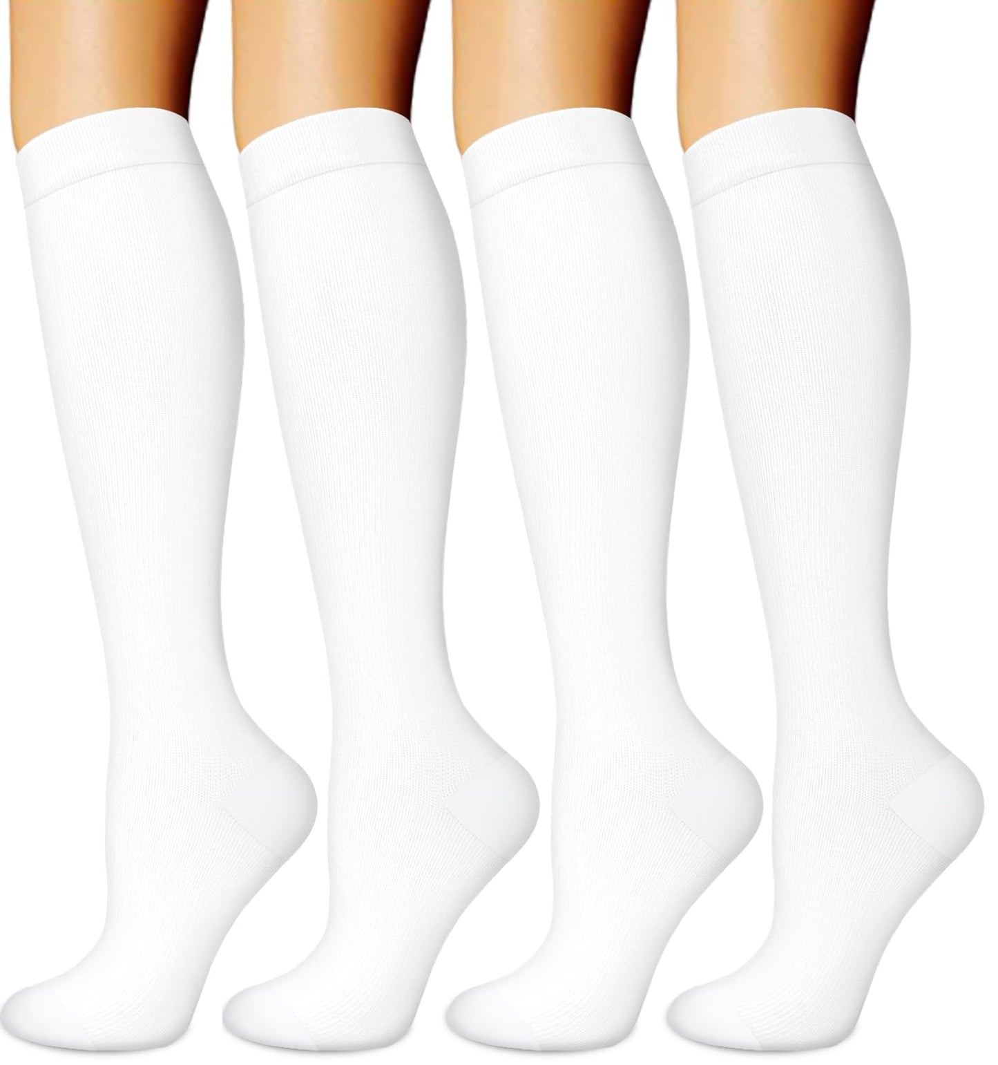 BLONGW Compression Socks for Women & Men Circulation (4 Pairs) 15-20 mmHg is Best Support for Nurses Running Hiking Travel,Large-X-Large