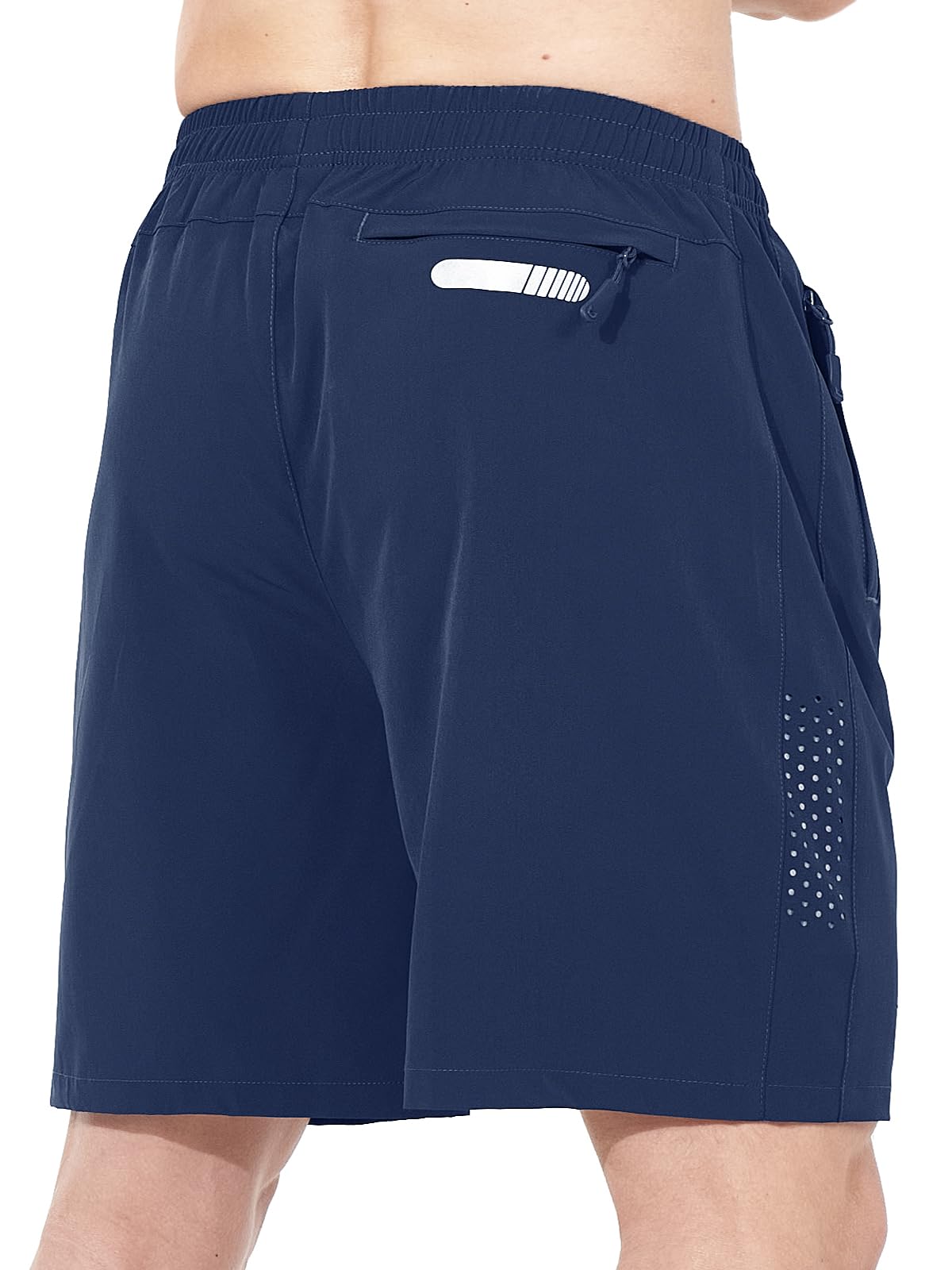 NORTHYARD Men's Athletic Running Shorts Gym Workout 7"/9"/5" Quick Dry Lightweight Sports Basketball Tennis 3 Zipper Pockets DARKBLUE 2XL