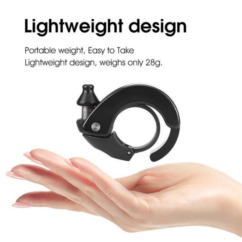 Compact Hidden Bike Bell Conch Clear Long Sound MTB Bicycle Horn Instant-Activating Hidden Bikes Horn 100dB Loud (22.2-31.8mm Handlebars) Weather-Resistant Design Tricycle Bell (Black)