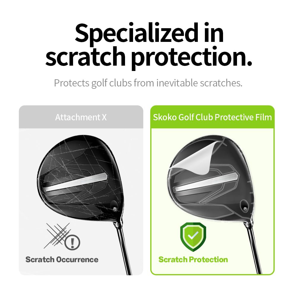 skoko 2 Pack Full Body Protective Film for Titleist Golf Driver TSR3 9Degree 2024 Top & Bottom & front, TPU PPF, Transperent Clear Cover Protector
