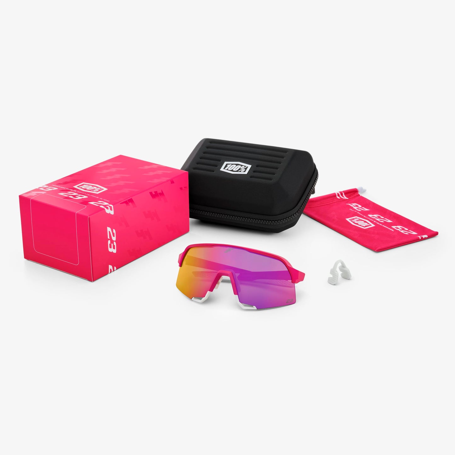 100% S3 - Sports Sunglasses for Women & Men - Impact Resistant Cycling and Riding Sunglasses - Biking Sunglasses UV Support - Tatis 24 LE, HiPER Vital Pink Mirror Lens