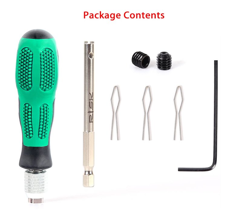 Juscycling Spoke Nipple Insertion Driver for Spoke Lacing and Wheel building, Spring Loaded Tool with Handle