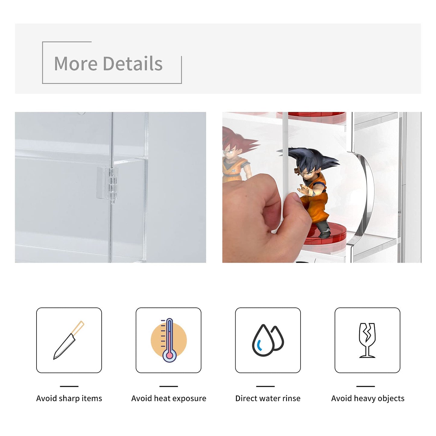 AITEE Acrylic Display Case, Display Cabinet for Mini Funko Pop Figures, Dust-Proof Clear Wall Mounted or Desktop 5 Layer Storage Mini Toys/Rock Stone, Each Compartment: 15 7/10”L x 3 2/5”W x3 4/5”H