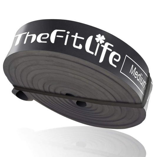TheFitLife Resistance Pull Up Bands - Pull-Up Assist Exercise Bands, Long Workout Loop Bands for Body Stretching, Powerlifting, Fitness Training, with Carrying Bag and Workout Guide (Black)
