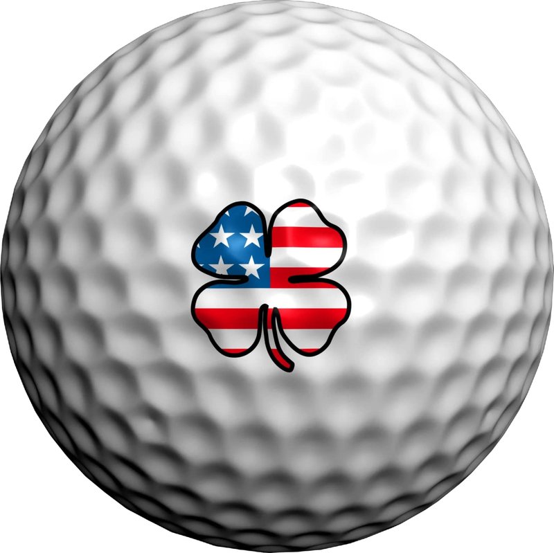 Golfdotz - USGA Rule Conforming Golf Ball Markers, Golf Ball Stickers for Marking Balls, No More Smearing from Stamps, Gifts for Golfers, Dads, and Retirees, (USA Lucky Clover; 32-Count)