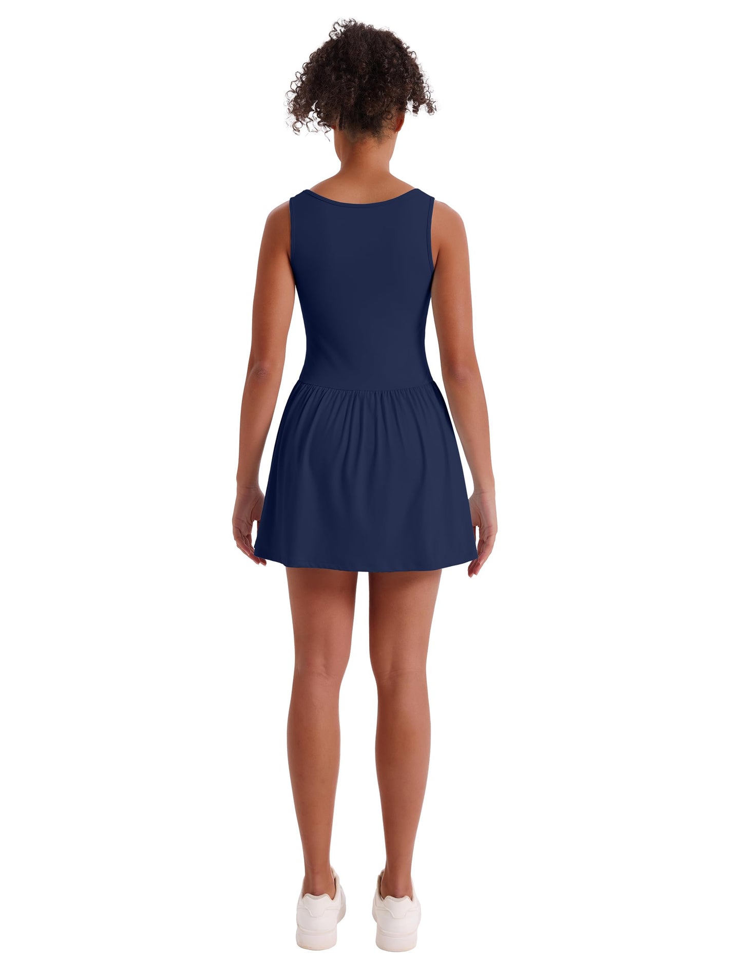 Desol Summer Tennis Dress for Women, Athletic Golf Bodycon Shorts Summer Active Dress Workout Skort Graduation Blue M