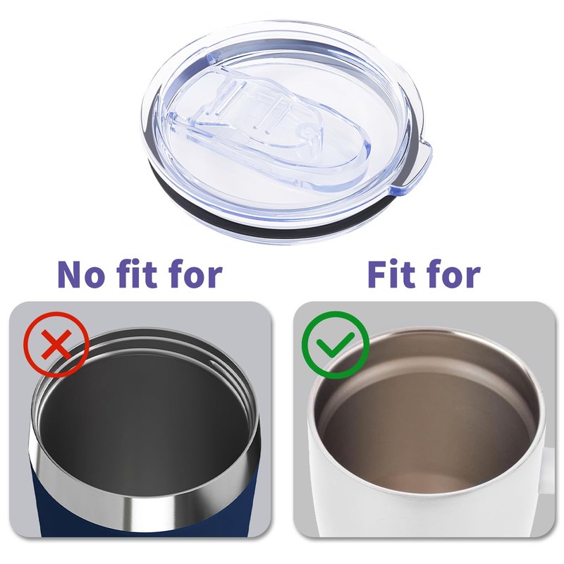 12 oz Press-in replacement lid - Compatible with swig12，18，22 oz Tumbler lid. Pack of 2.(Included 1 straws and 1 Straw brush)