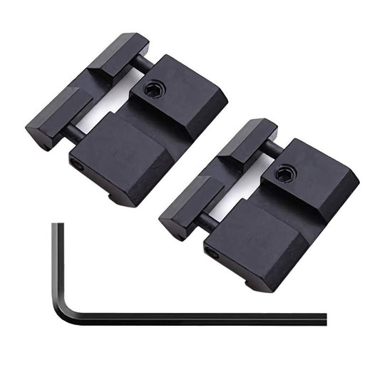 HIGOO 2PCS 11mm Dovetail to 20mm Picatinny/Weaver Low Pro Snap-in Rail Adaptor