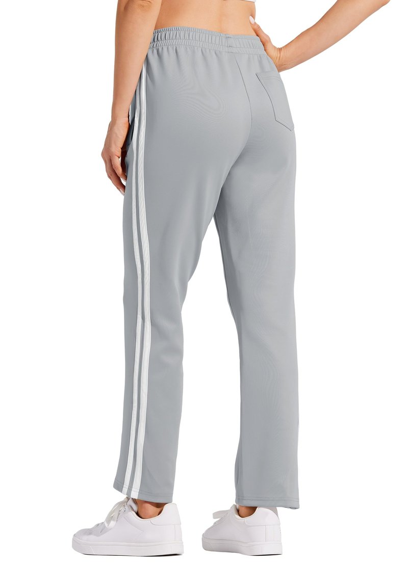 Willit Women's Track Pants Warm Up Athletic Running Sweatpants Sports Training Pants Straight Leg with Zipper Pockets Light Gray XXL