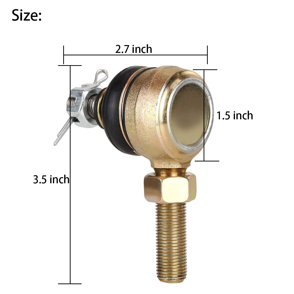 10L0L Ball Joint Kit for Club Car DS Golf Cart 1976-2008, Set of 3 Tie Rod End, Replace OEM 7539 7540, Non-Greasable Self-Lubricating