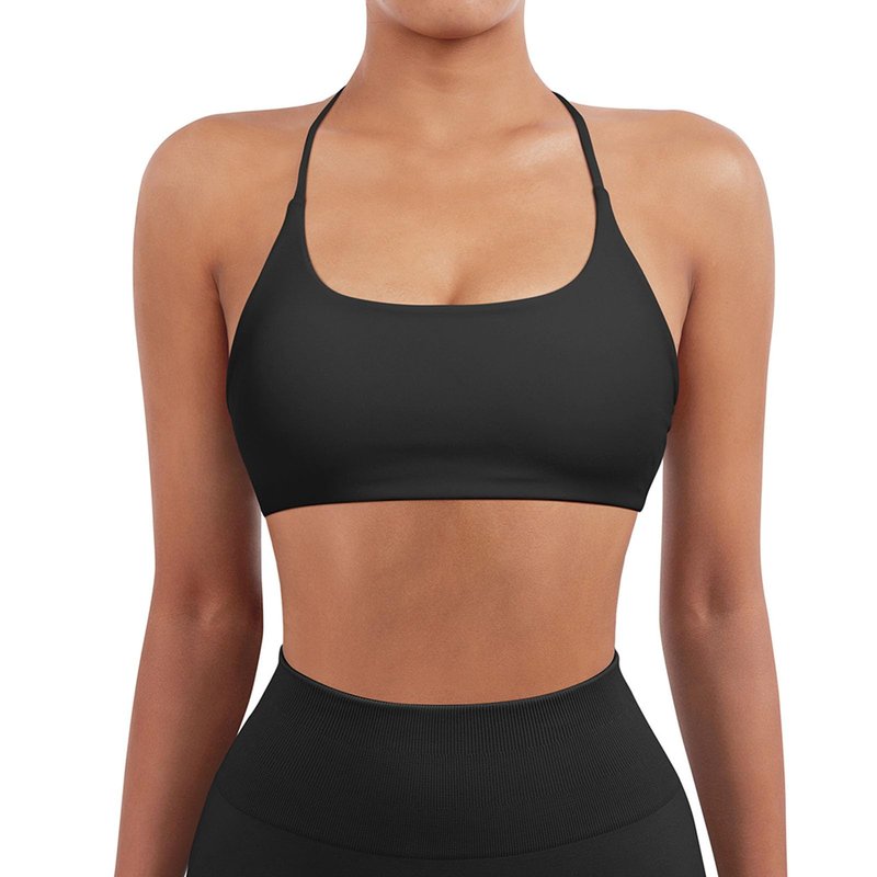 SUUKSESS Women 2 Piece Open Back Sports Bra Pack Strappy Workout Gym Yoga Crops (Cheetah & Black, M)