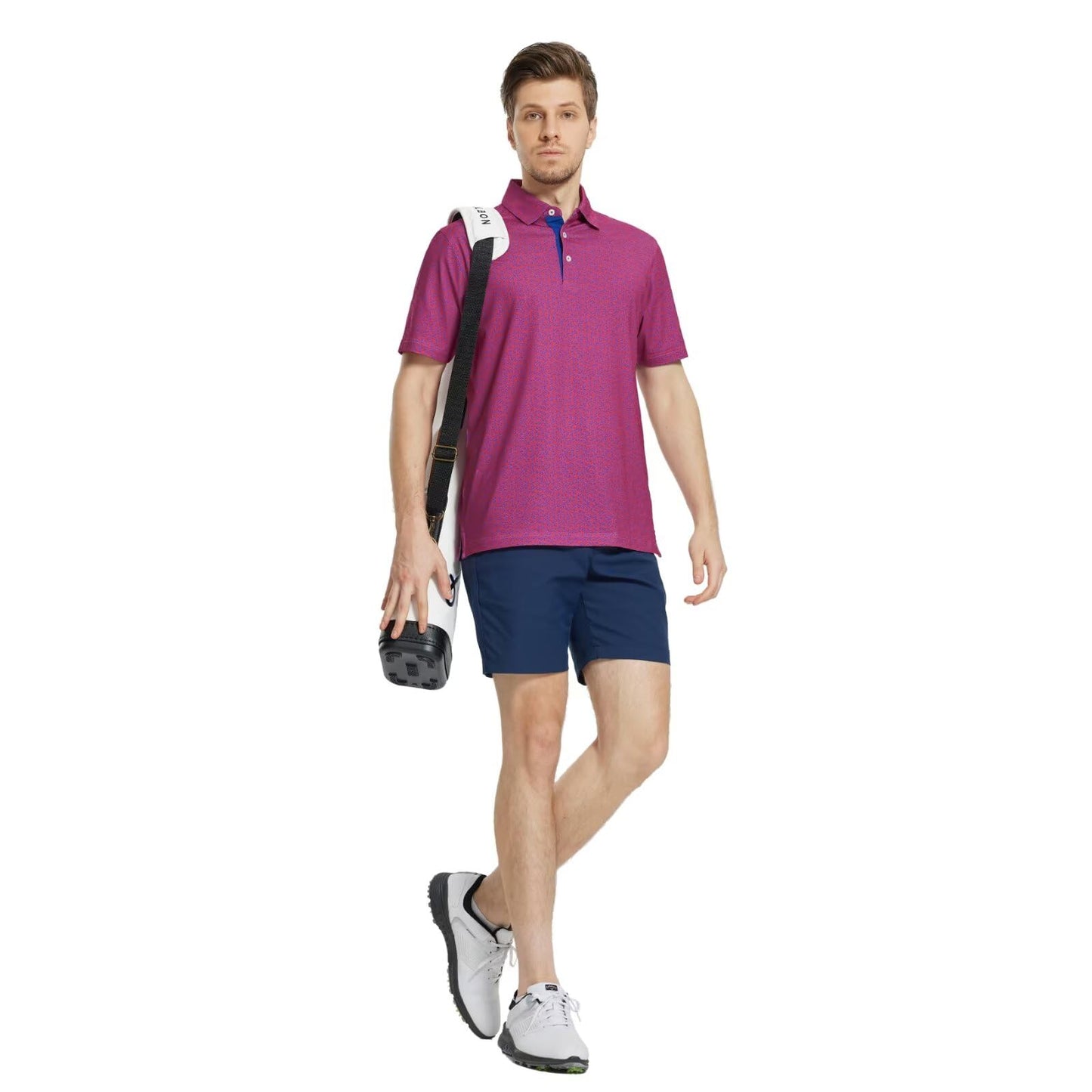 M MAELREG Polo Shirts for Men Quick Dry Fit Short Sleeve Performance Moisture Wicking Print Men’s Golf Shirts
