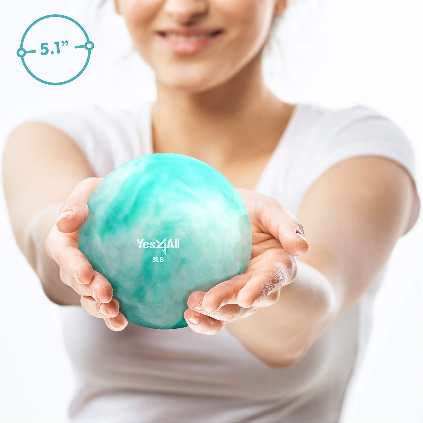 Yes4All Soft Weighted Toning Ball Marble 3lb Mint