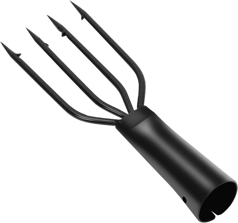 Stainless Steel Fishing Spear Gig - 4 Prong Barbed Spearhead for Pond, River & Lake Use