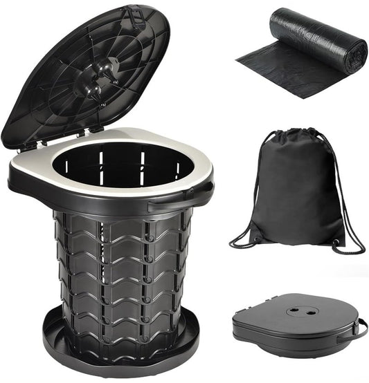 Upgrade Retractable Portable Toilet Camping Toilet Lightweight and Height Adjustable Folding Travel Toilet Portable Potty for Adults Kids, Perfect for Travel,Camp,Car,Emergency Use