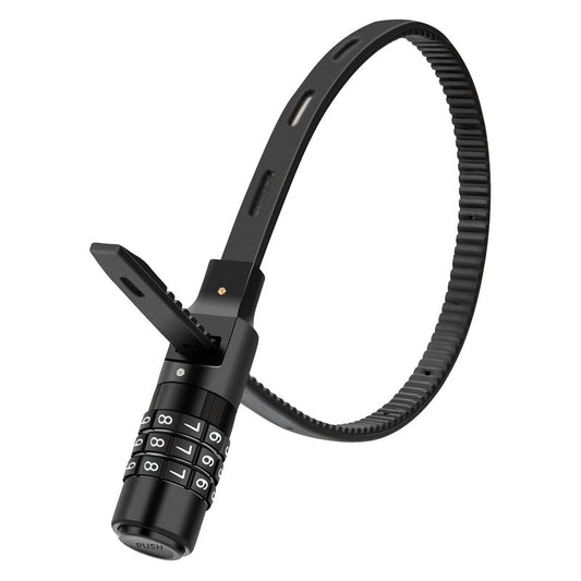 ROCKBROS Steel Core Security Zip Tie Lock Multi-Use, 3-Digit Combination Resettable Cable Lock for Bike Helmet, Stroller, Refrigerator, Liquor Cabinet, & Outdoor Gear - Weather-Resistant