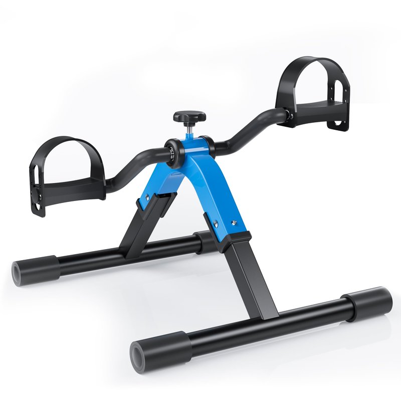RYGEO Folding Pedal Exerciser Mini Exercise Bike Under Desk Bike for Arms and Legs Workout, Portable Desk Bike Peddler Machine for Sedentary Officer & Seniors
