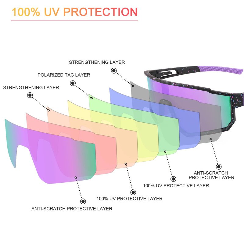 Karsaer Vision Polarized Cycling Riding Glasses Sports Sunglasses Men Women for Moutain Baseball MTB Bicycle