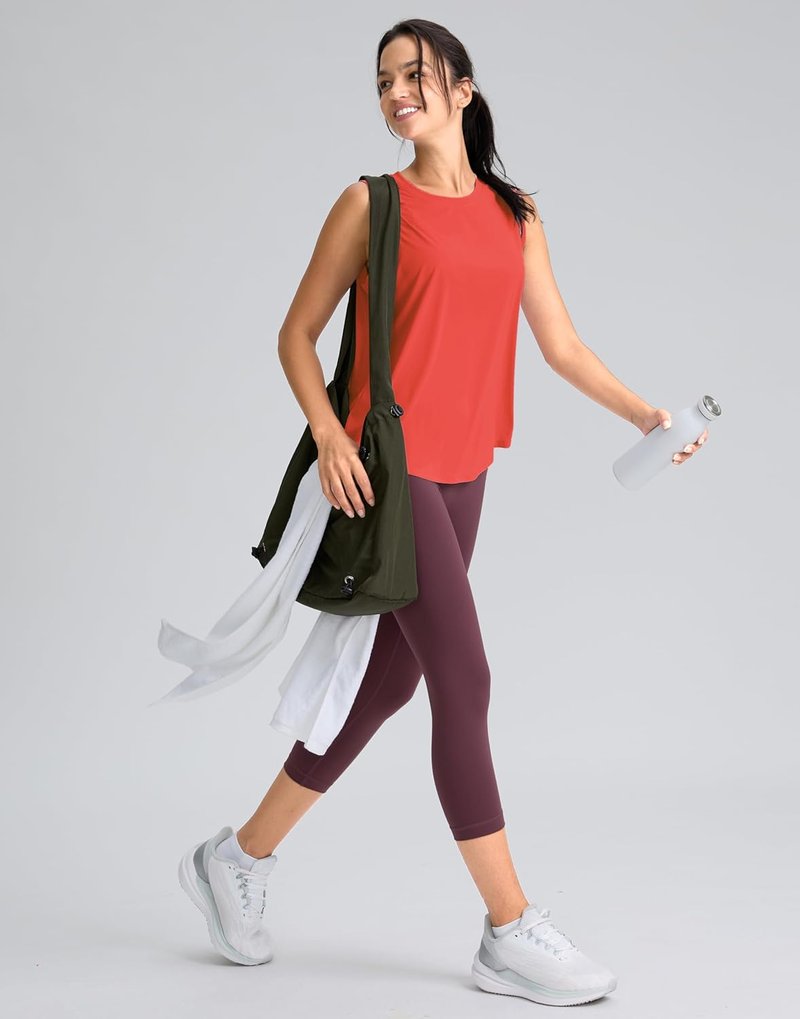 SANTINY Women's Sleeveless Workout Tops - Breathable Lightweight Yoga & Tennis Tank Shirts | Athletic Running Wear