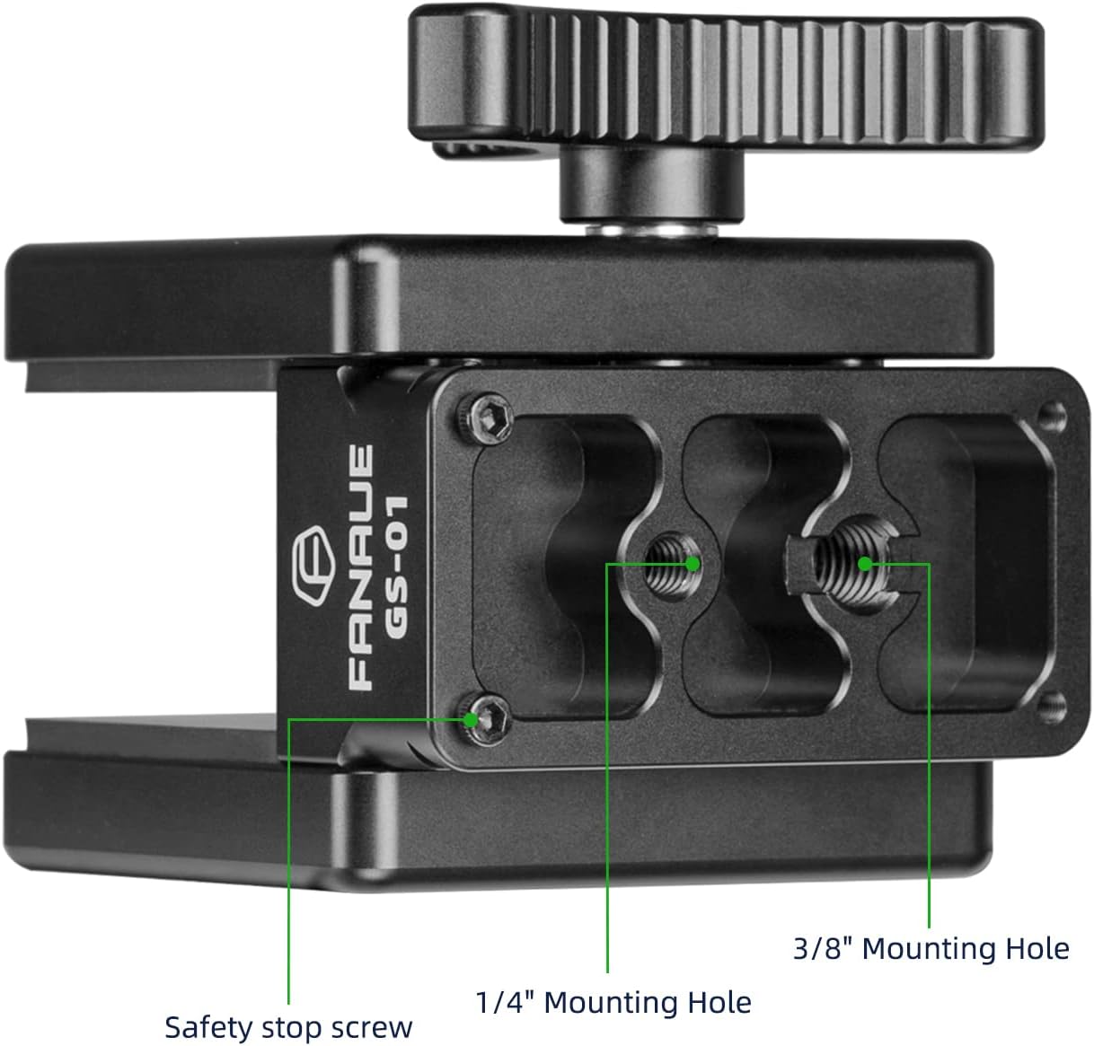 Arca Swiss Rifle Saddle Mount - FANAUE GS-01 Tripod Clamp with Quick Release Plate for Enhanced Shooting Accuracy | Ideal for Hunting