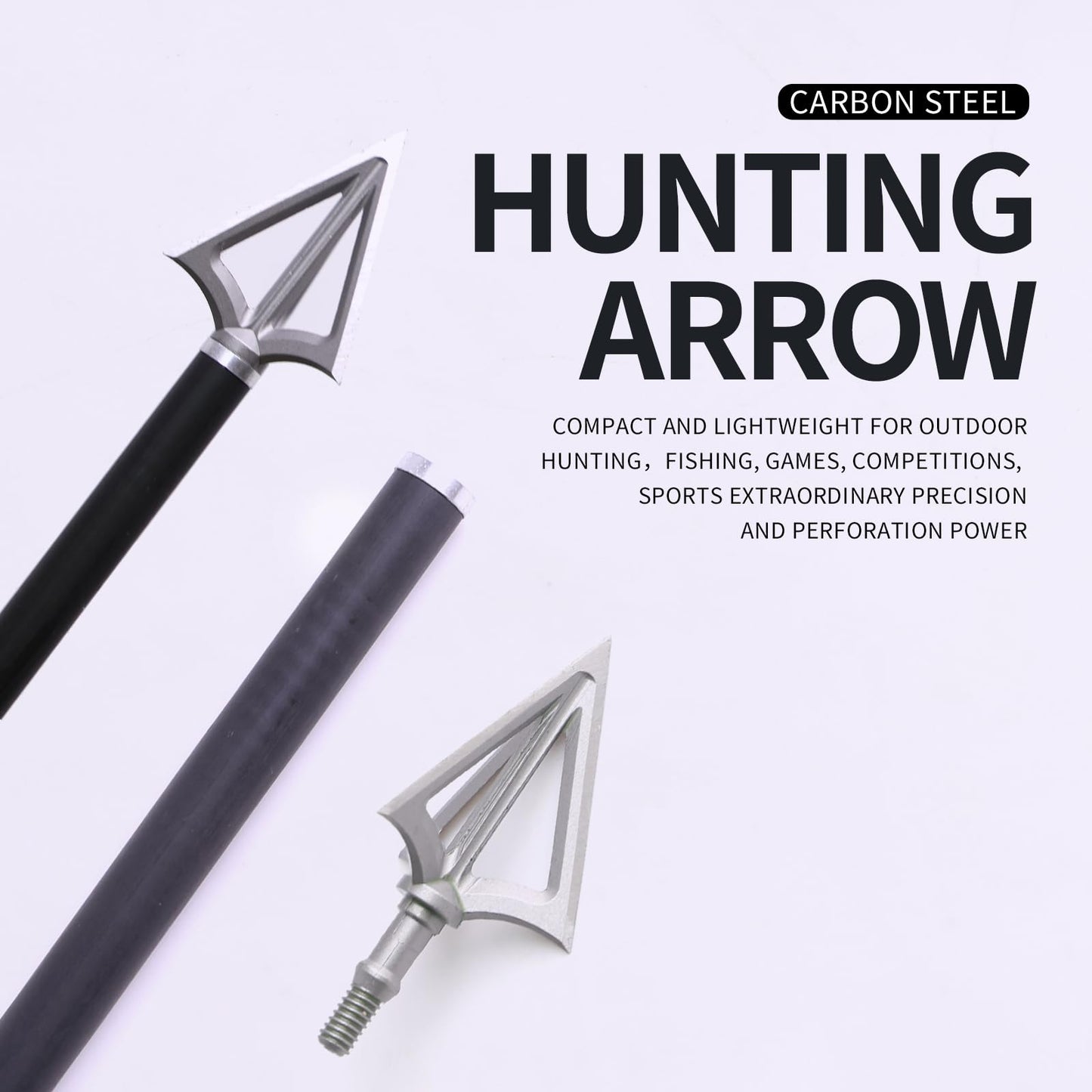 Moyujian 6 Packs of 100 Wide Heads, broadheads 100 Grain (100 Grain Silver)