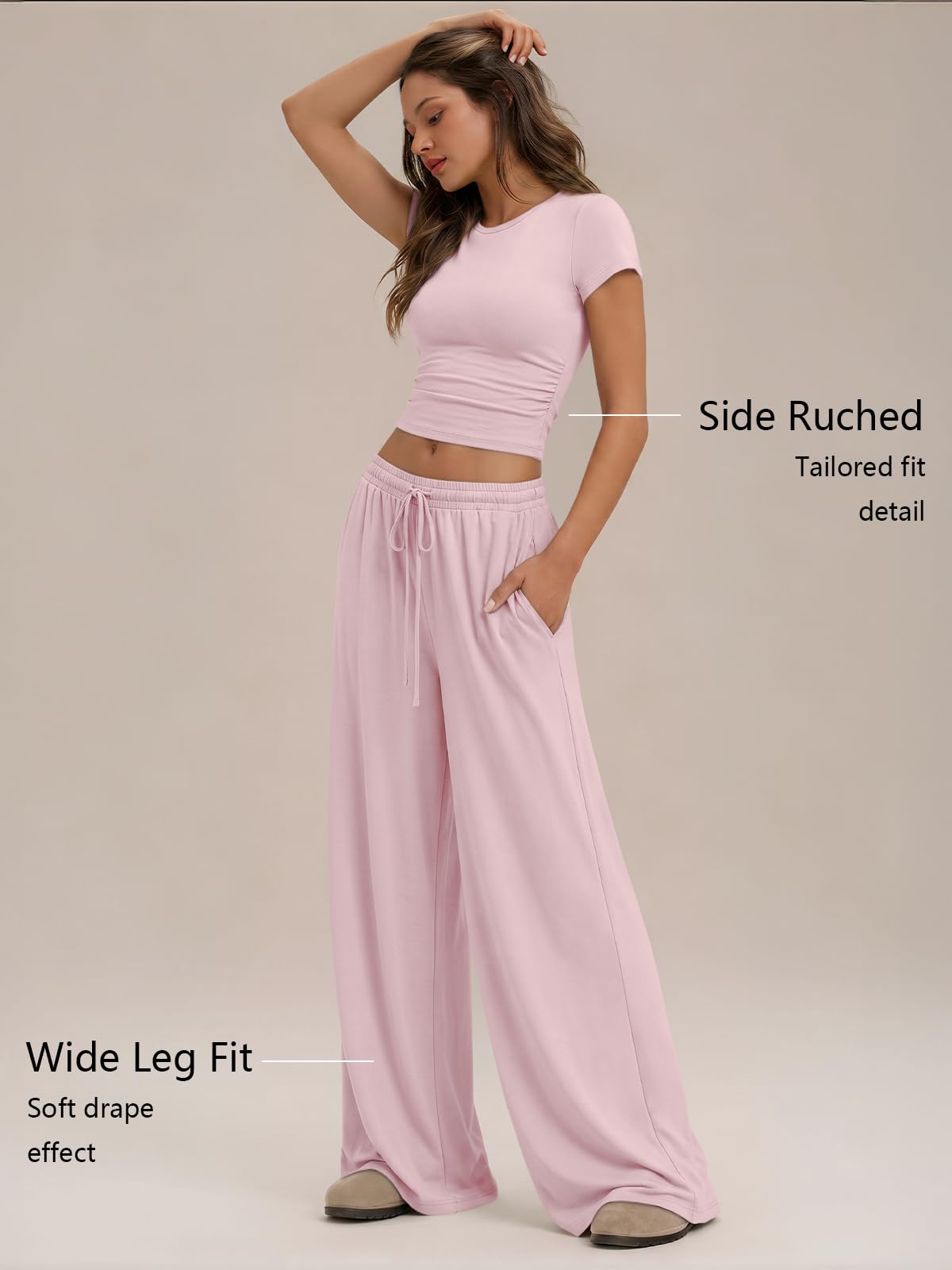 Trendy Queen Womens Petite 2 Two Piece Set 2026 Summer Workout Beach Vacation Cruise Gym Clothes Spring Fashion Lounge Matching School Comfy Airport Travel Outfit Athleisure Clothing