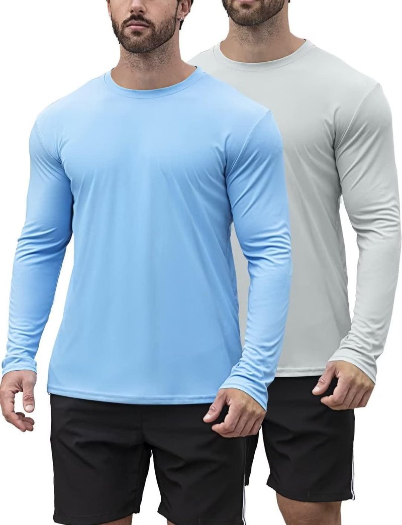 HOPLYNN Men's UPF 50+ Rash Guard - Quick-Dry Long Sleeve Swim & Fishing Shirt | UV Sun Protection