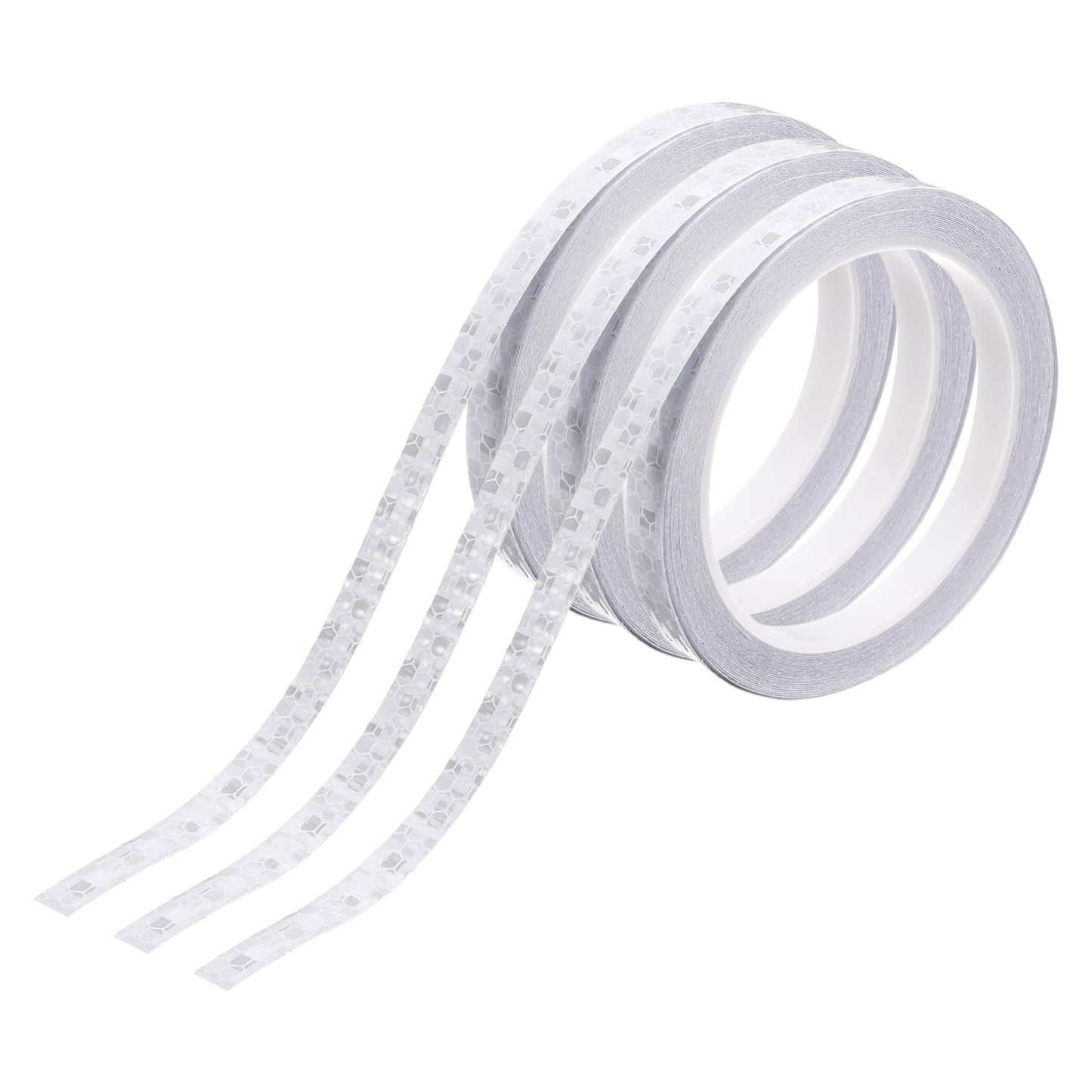 HARFINGTON 3 Rolls Reflective Tape 0.4" x 315" High Visibility Reflective Adhesive Stickers Outdoor Waterproof for Trailer Trucks Bike Car Motorcycle Helmet Mailbox, Silver