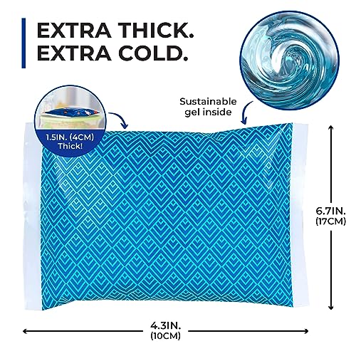 Thrive Ice Packs for Lunch Bags - Pack of 4 - Reusable Ice Packs for Cooler and Lunch Box - Long Lasting, Lightweight, Soft Gel Ice Packs for Camping, Beach Bags, Picnics, Injuries