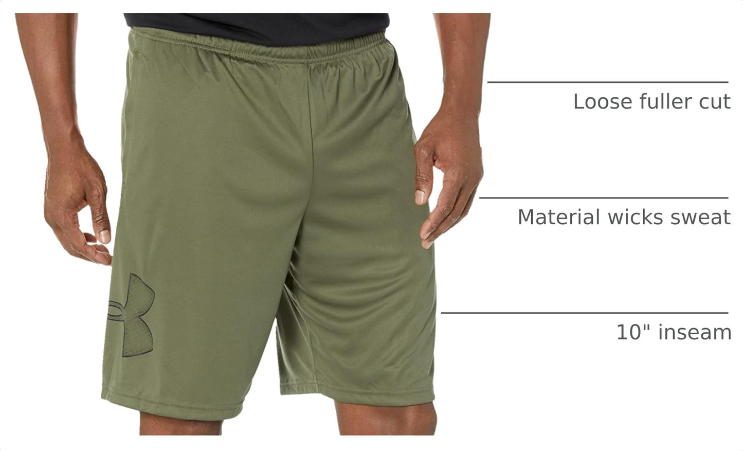 Under Armour Men's Tech Graphic 10" Shorts, (390) Marine OD Green / / Black, XX-Large Tall