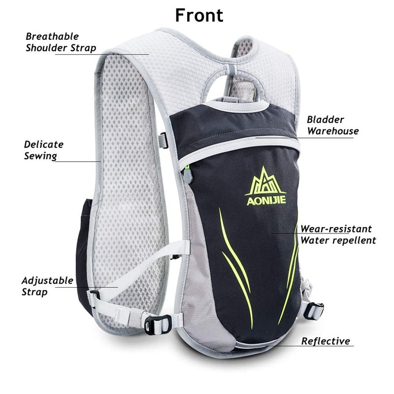AONIJIE Hydration Vest Pack Backpack 5L 5.5L Marathoner Running Vest Race Hydration for Women and Men Trail Run Hiking Jogging