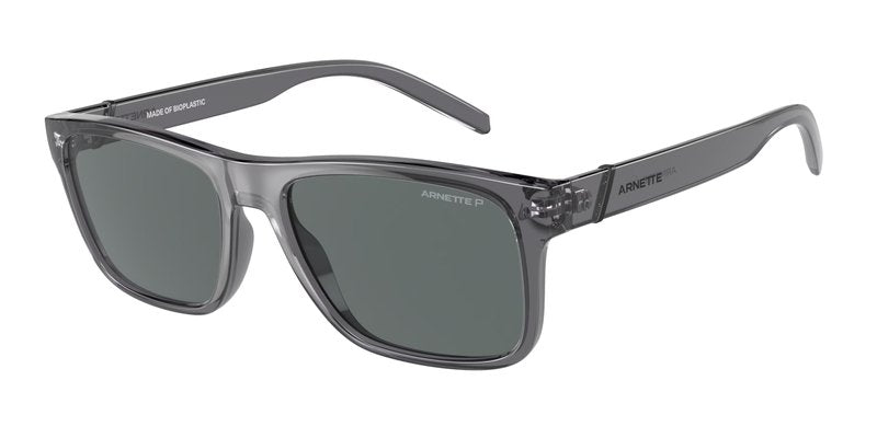ARNETTE Bandra AN4298 278681 55MM Transparent Gray/Polarized Dark Grey Square Sunglasses for Men +Bundle with Accessory Eyewear Kit