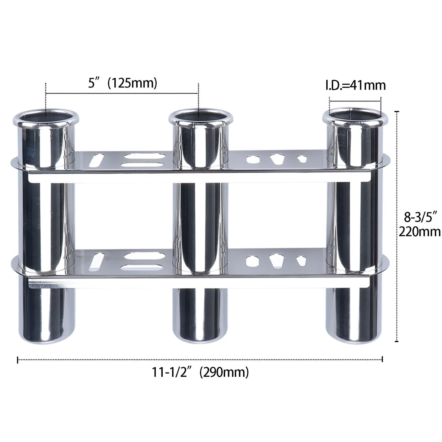 Fishing Rod Holder for Boat, Vertical Wall Mounted Fishing Rod Rack, Stainless Steel Rod Holder for Marine Boat,Fishing Boat, Truck (3 Tubes Upgrade)
