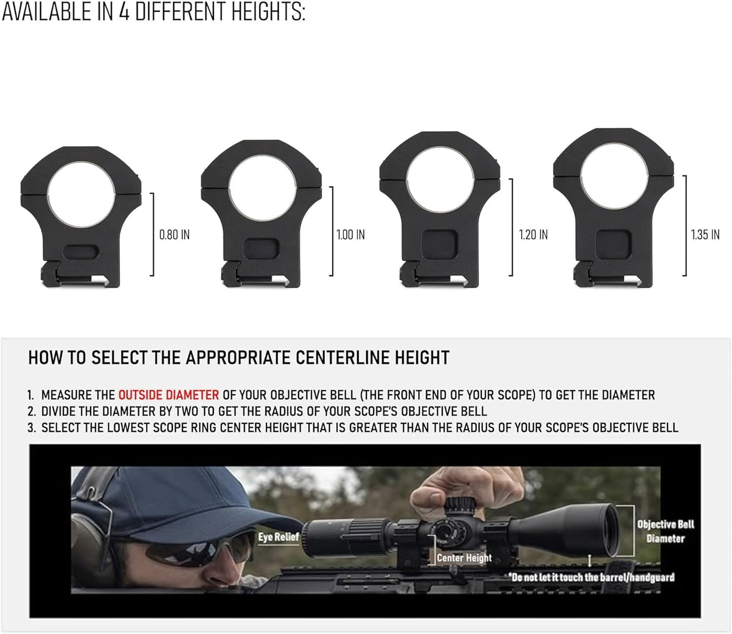 Monstrum Precision Picatinny Scope Rings - 1 Inch Diameter for Secure Mounting