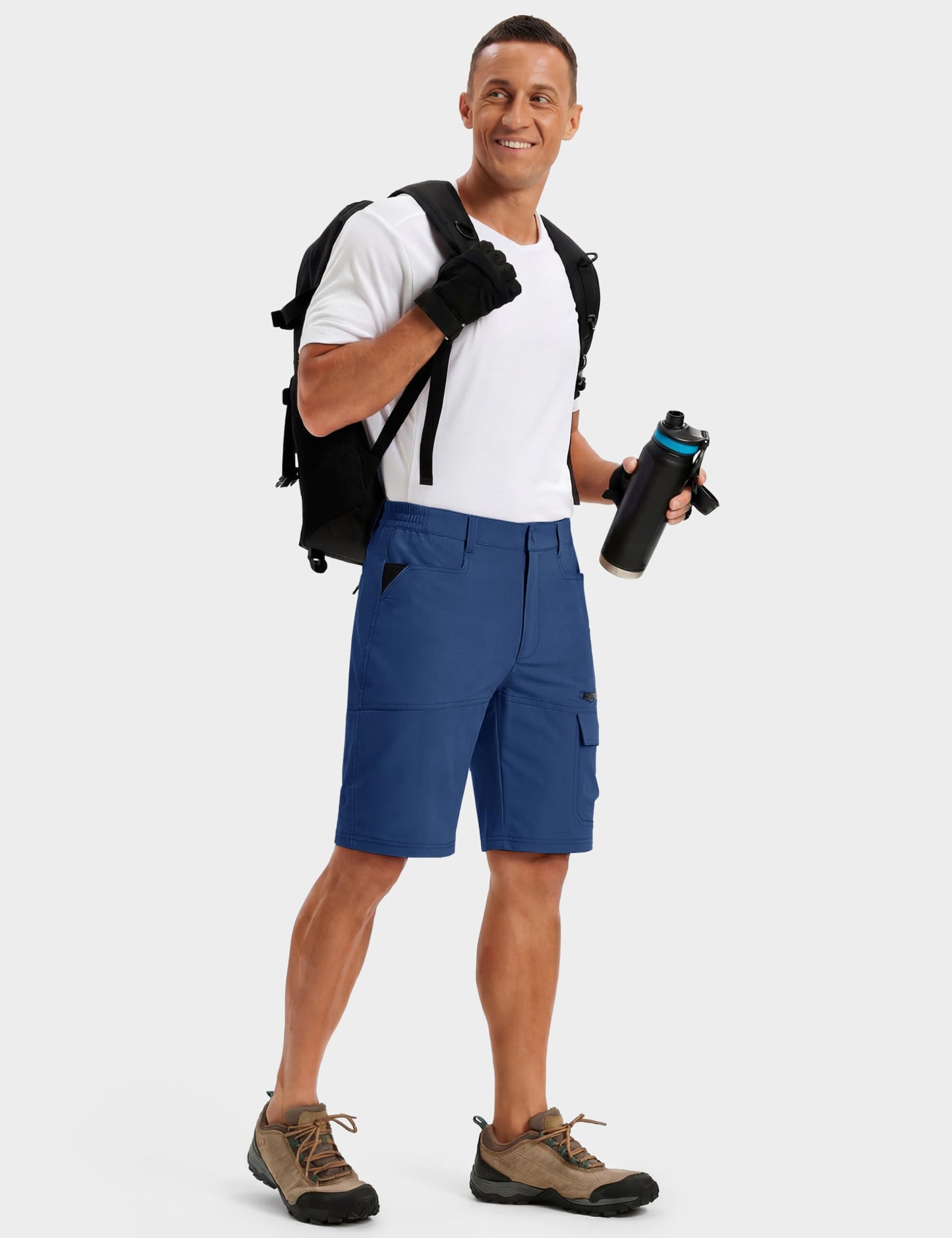 TACVASEN Mens Hiking Cargo Shorts Casual Golf Dress Shorts Hiking Lightweight Quick Dry Breathable Outdoor Summer Fishing Camping Blue 34