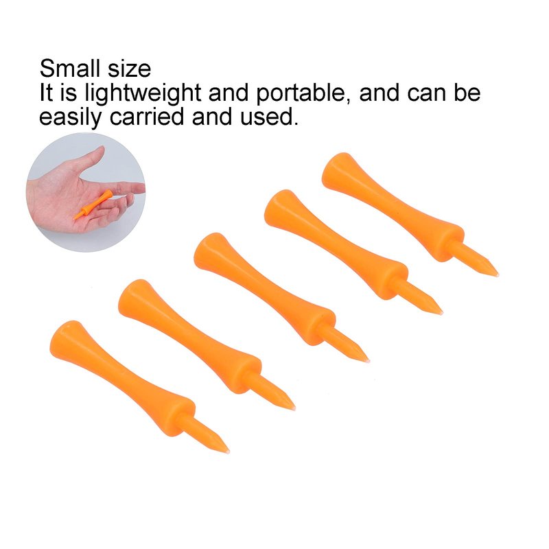Headerbs 100Pcs 70mm Orange Plastic Tees Set Lightweight Small Portable Trapezoidal Tees for Outdoor Trianing