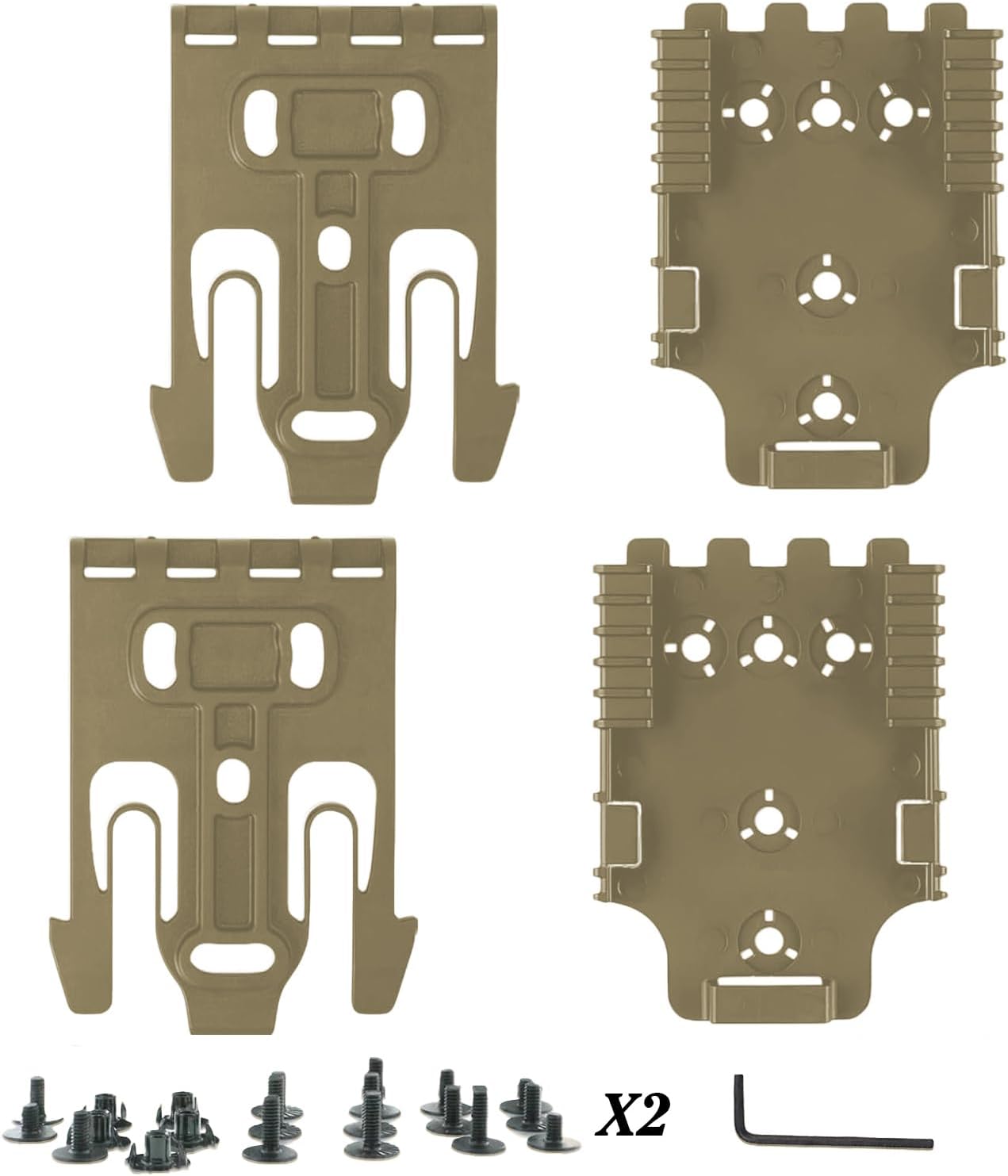 Quick Locking System Kit - QLS 19/22 Platform Attachment for Duty Holsters | Tan, 2 Pcs Set