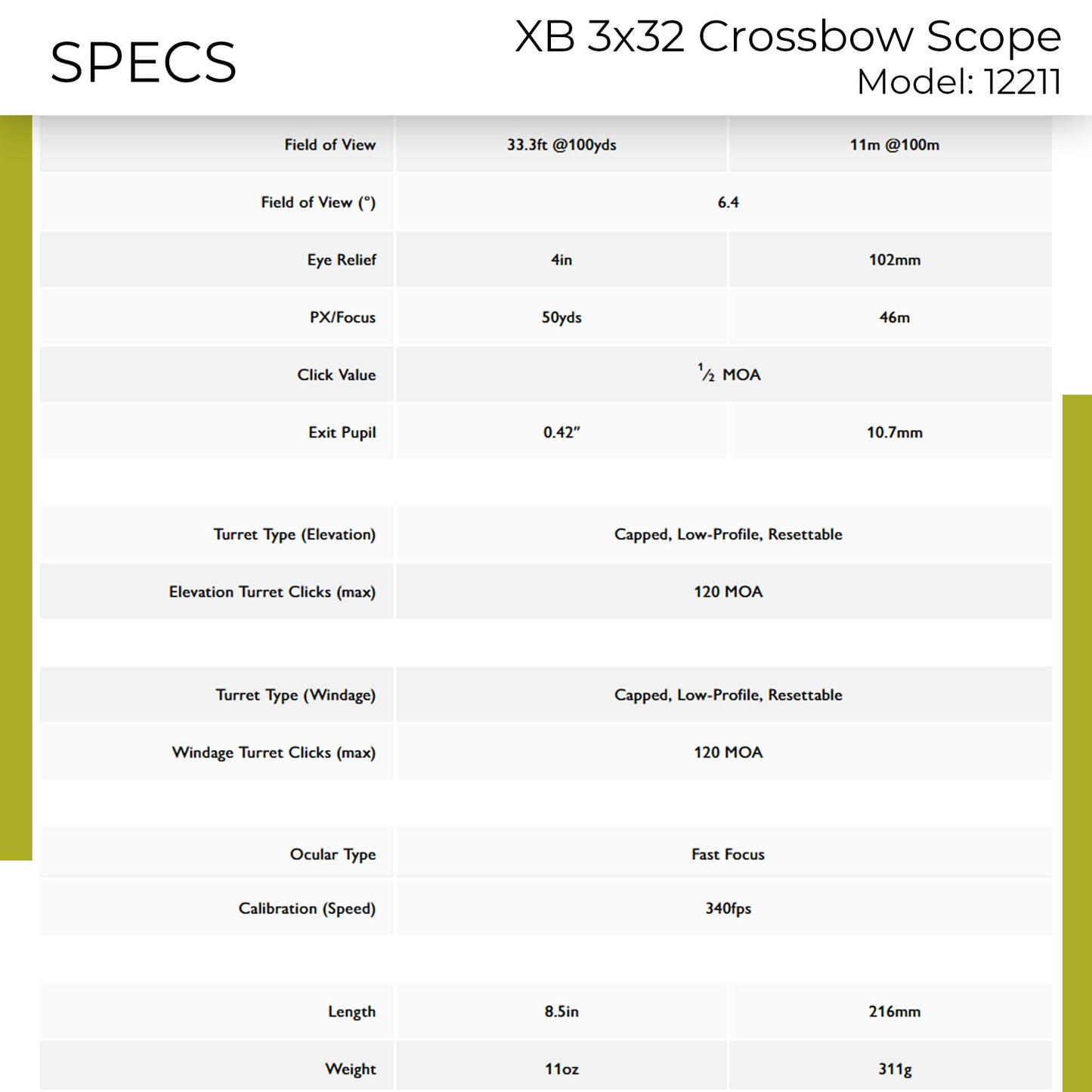 HAWKE XB 3x32 Crossbow Scope | Lightweight Illuminated Hunting Optic Calibrated for 340fps | Fully Multi-Coated Lenses, Capped Turrets, Waterproof Fogproof Shockproof 1" Tube, XB SR Reticle (12211)