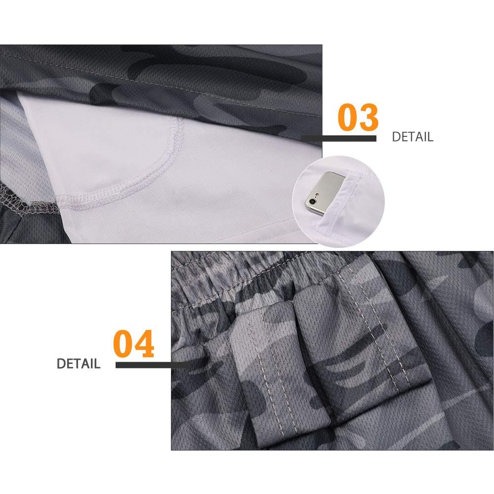 Surenow 3 Pack Mens Athletic Gym Shorts Quick Dry Workout Lightweight Shorts 2 in 1 Running Shorts for Men with Pockets