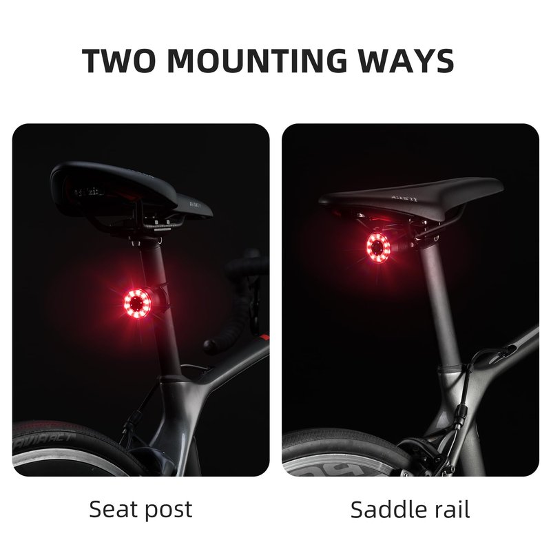 ROCKBROS Bike Tail Light Rear Bike Light Rechargeable 5 Models Waterproof 5-80 Hours
