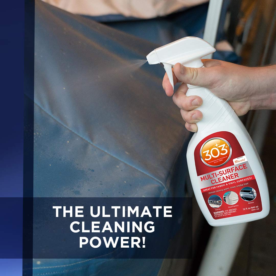 303 Products Multi-Surface Cleaner Spray, Residue-Free Cleaning for Vinyl, Fabric, Plastic & More – Safe on All Water-Safe Surfaces, Sunbrella Recommended, 16 oz (6 Pack)
