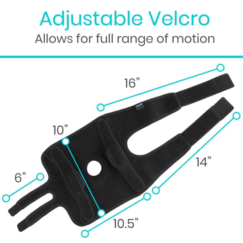 Vive Hinged Knee Brace - Relieves ACL, MCL, Meniscus Tear - Lightweight, Comfortable, Breathable Open Patella Wrap with Side Stabilizers - for Women & Men - Adjustable Strap for Tendonitis