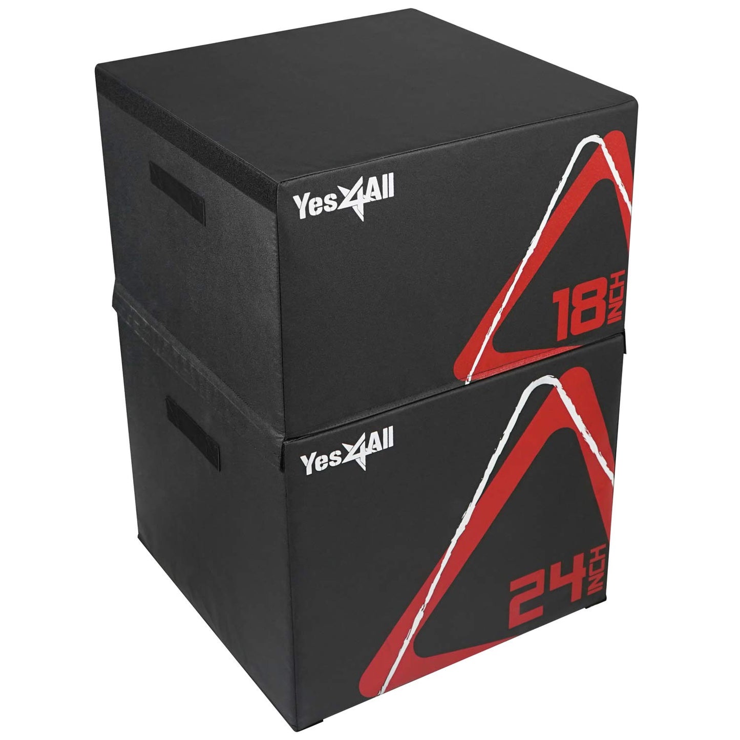 Yes4All Adjustable Soft Plyo Box – Available in 6, 12, 18 and 24-inch Box Sizes (L. Black - 18" + 24")