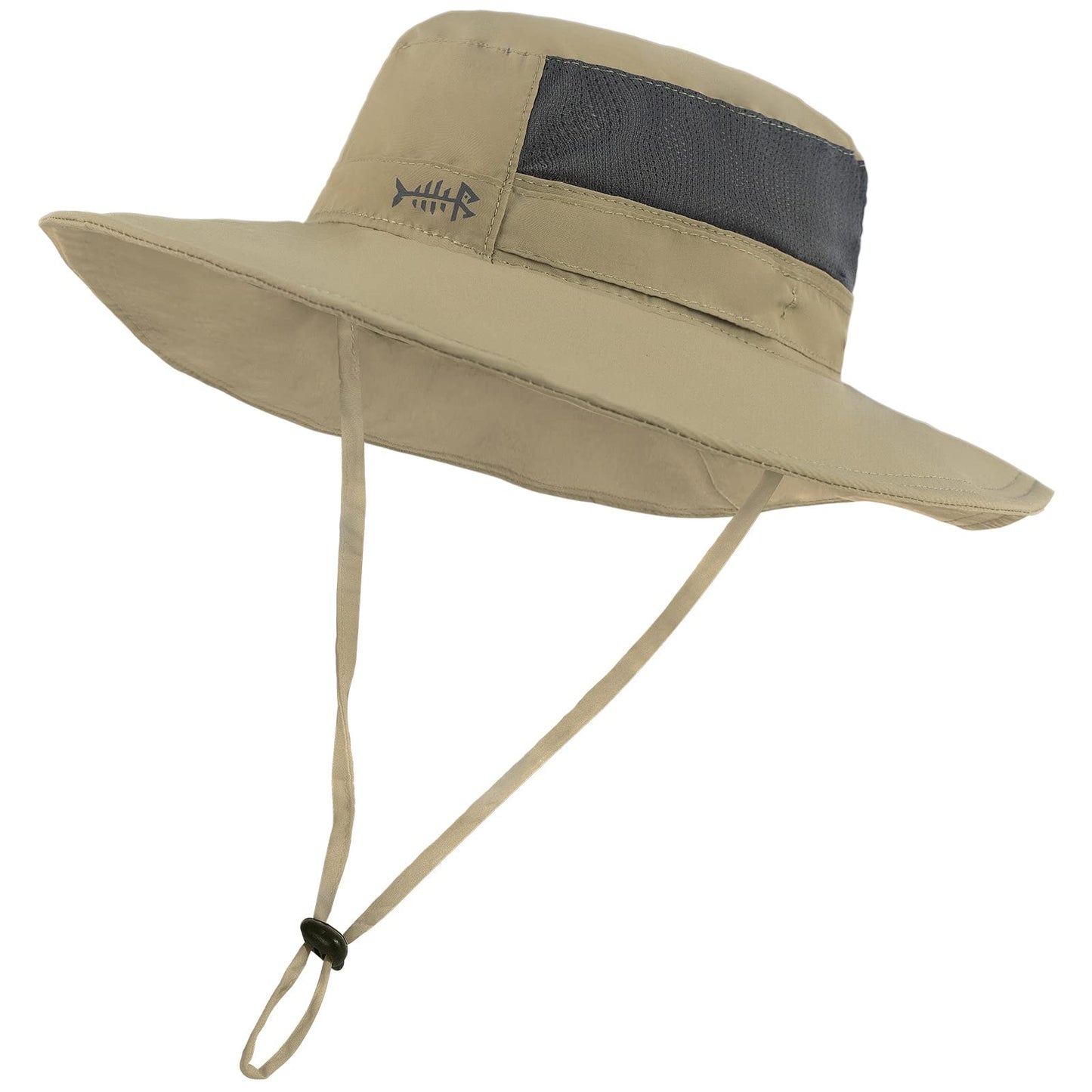 BASSDASH UPF 50+ Sun Fishing Hat Water Resistant with Detachable Neck Flap Dark Khaki