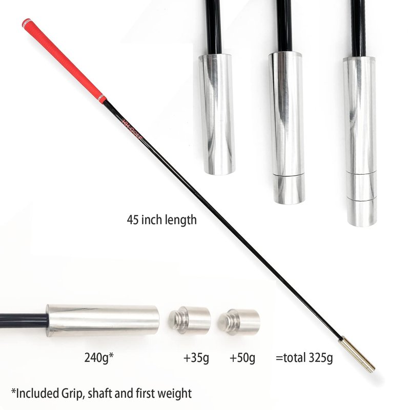 HH-GOLF Golf Swing Speed Trainer Golf Training Aid and Correction for Strength Golf Warm-up Stick Tempo Flexibility Training Club, with 3 Different Weights