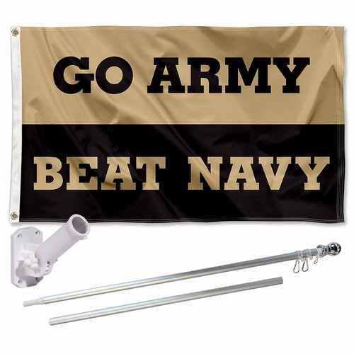 College Flags & Banners Co. Go Army Beat Navy Flag and Pole Bracket Mount Bundle
