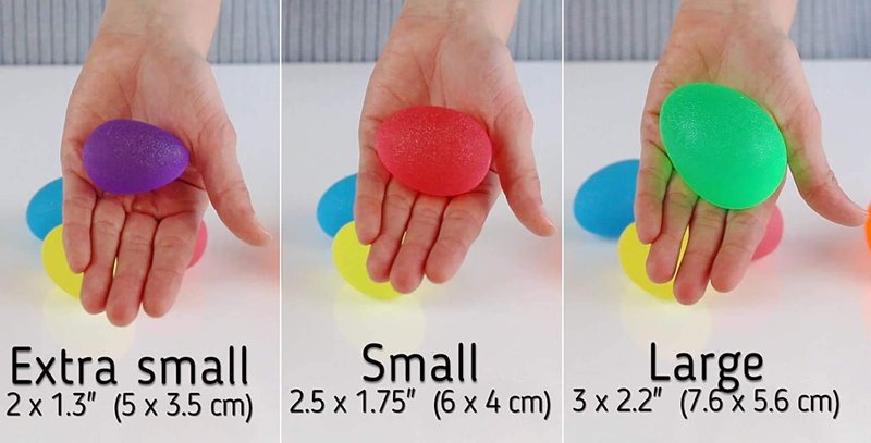 The Friendly Swede Stress Balls for Adults — 3 Squeeze Balls for Hand Therapy, Stress Relief & Hand Strength - Exercise for Grip Strength with 3 Resistance Levels - Egg-Shaped & Skin-Safe