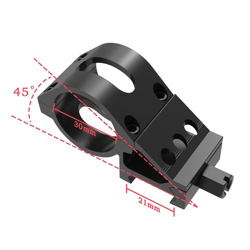 TPO 1"/30mm Offset 45 Degree Picatinny Rail Mount for Flashlight Laser Optics (1"-2PCS)