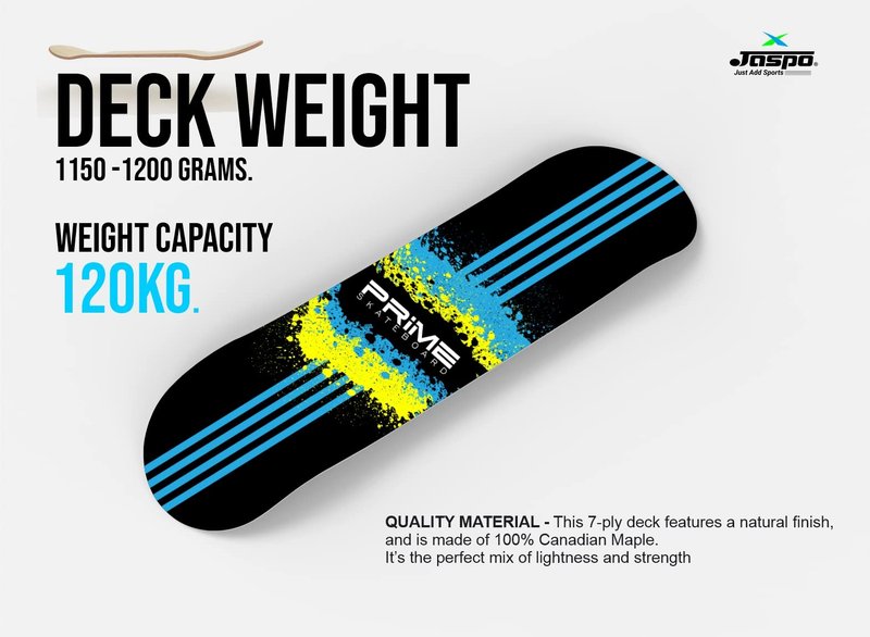 Jaspo Prime 31 X 8 Complete Fully Assembled Skateboard, 7 Layer Canadian Maple Concave Skateboard for Boys, Kids, Youth, Adults Made in India 31 X 8, Prime, Black