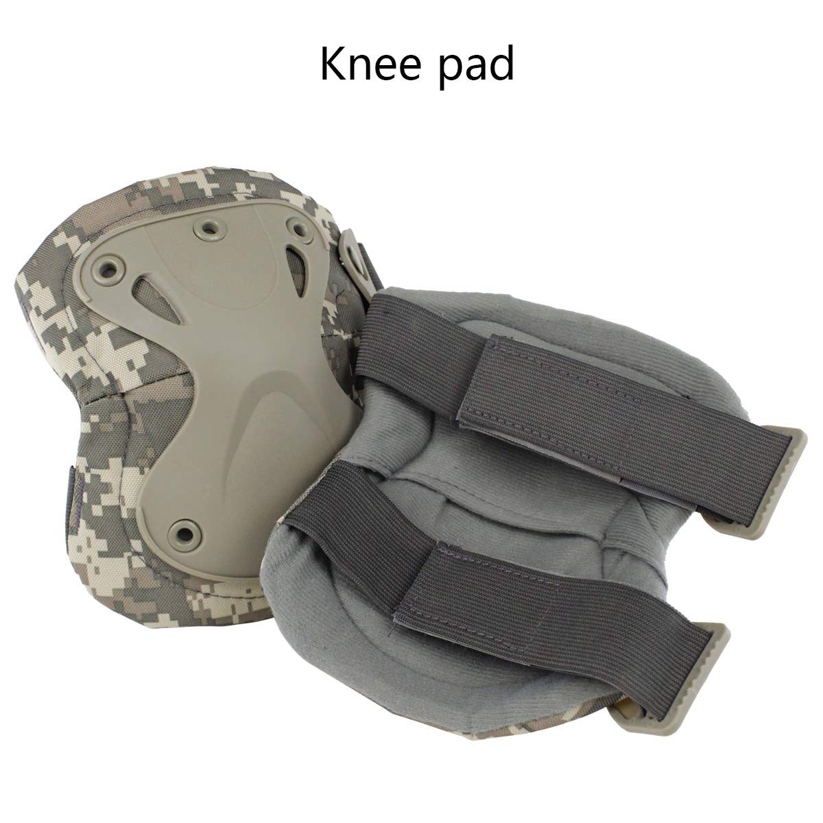 Tactical Combat Knee & Elbow Protective Pads Set for Outdoor CS Paintball Game Cycling Safety Skateboarding Gear Skates Knee Protection Guard Pads (ACU)